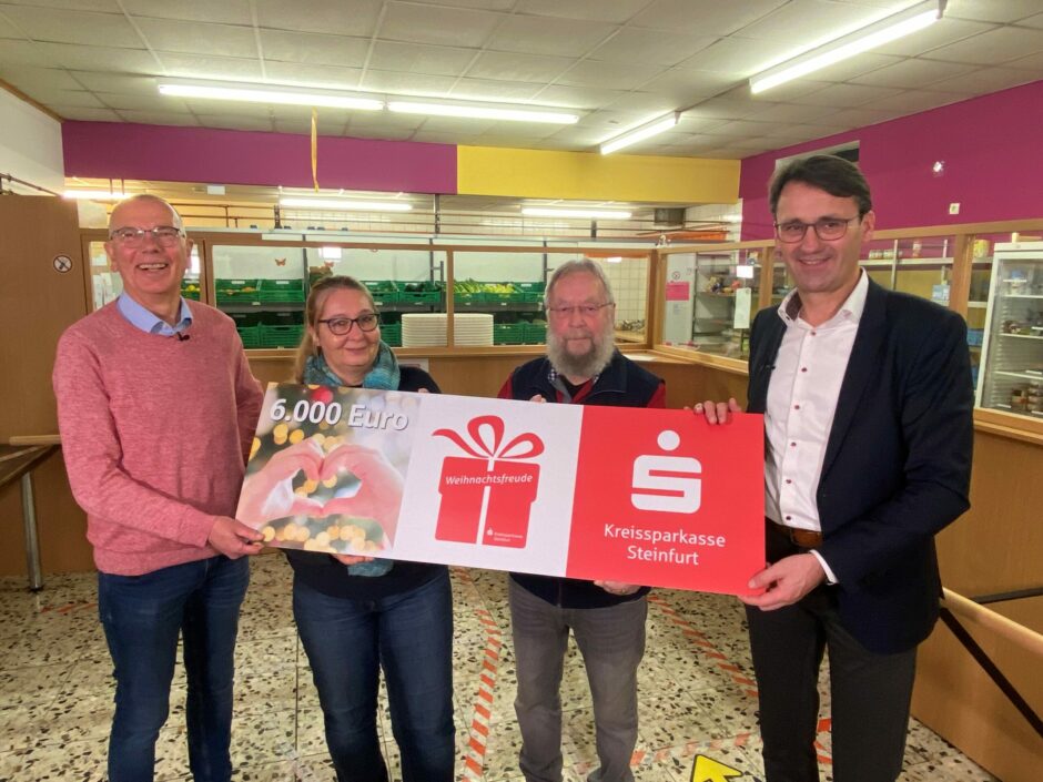 Weihnachtsfreude: 6.000 Euro für Tafeln in Steinfurt, Greven und Ibbenbüren